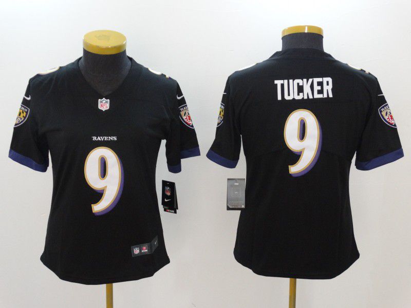 Women Baltimore Ravens #9 Tucker Black Nike Vapor Untouchable Limited NFL Jerseys->women nfl jersey->Women Jersey